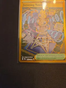 Pokemon TCG Jamming Tower Destined Rivals Gold Trainer Card 243/182 Holo - Image 5
