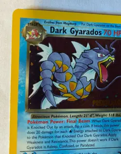 POKEMON DARK GYARADOS 70 HP HOLO PRERELEASE LV.31 #130 8/82 NM/M - Image 2