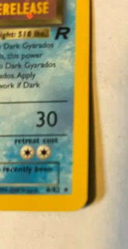 POKEMON DARK GYARADOS 70 HP HOLO PRERELEASE LV.31 #130 8/82 NM/M - Image 4