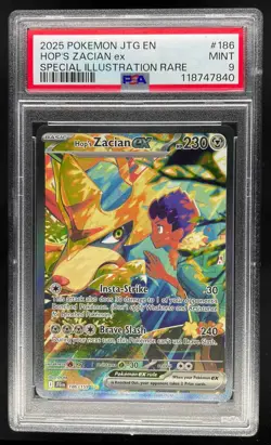 2025 Pokemon S&V Journey Together Hop's Zacian ex SIR PSA 9 Mint #186 - Image 1