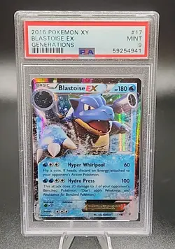 PSA 9 Mint 2016 Pokemon XY Generations Blastoise EX 17/83 - Image 1