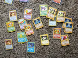 Pokemon & Yu-Gi-Oh! TCG Mixed Lot - Machop, Grimer, Red-Eyes, Blue-Eyes - Image 1