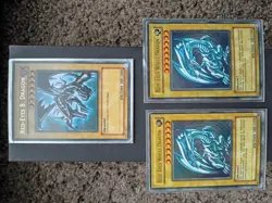 Pokemon & Yu-Gi-Oh! TCG Mixed Lot - Machop, Grimer, Red-Eyes, Blue-Eyes - Image 2