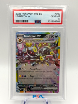 2025 Pokemon Pre En Umbreon EX #60 Gem MT PSA 10 - Image 1