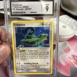CGC 9 MINT Rayquaza 2005 EX Deoxys 22/107 Pokemon Card - Image 1