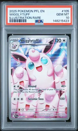 2025 Pokemon Pfl En-Phantasmal Flames Wigglytuff Illustration Rare PSA 10 #105 - Image 1