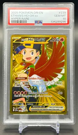 2025 Pokemon Ethan's Ho-Oh ex 239/182 Destined Rivals PSA 10 Gold Hyper Rare ENG - Image 1