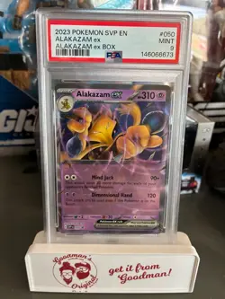 2023 Pokemon SVP EN - ALAKAZAM EX #50 (Promo Box) - PSA 9, MINT! Fresh Slab! - Image 1