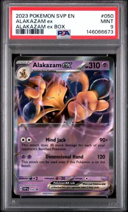 2023 Pokemon SVP EN - ALAKAZAM EX #50 (Promo Box) - PSA 9, MINT! Fresh Slab! - Image 4
