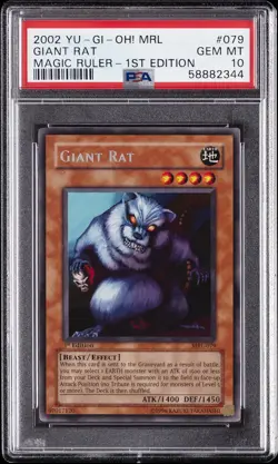 2002 YU-GI-OH! MRL-MAGIC RULER 1ST EDITION #079 GIANT RAT PSA 10 - Image 1