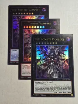 3x The Zombie Vampire 1st Edition Ultra Rare CH02-EN047 Yu-Gi-Oh! - Image 1