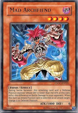 Mad Archfiend Unlimited Rare Crossroads of Chaos CSOC-EN003 NM - Image 1