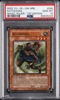 2002 YU-GI-OH! MRL-MAGIC RULER 1ST EDITION #095 KOTODAMA PSA 10 - Image 1