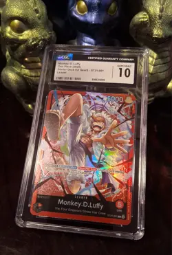 ✨2025 ONE PIECE STARTER DECK ST21-EX GEAR 5 #001 MONKEY D. LUFFY CGC / PSA 10 - Image 5