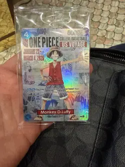 One Piece CCG US Voyage Monkey D.Luffy Promo Holo Card 5000 Power - Image 1