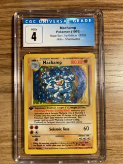 Machamp 8/102 Base Set 1st Edition Shadowless Holo CGC 4 Pokemon Card - Image 1