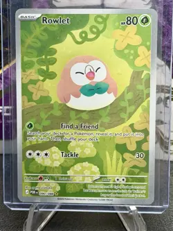 Pokemon Rowlet Illustration Rare 090/088 POR Basic 80 HP 30 Attack Card - Image 1
