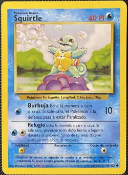 Squirtle 063/102 Base Set Regular (Spanish) Pokemon Card - Image 1