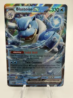 Pokemon TCG Blastoise ex 009/165 SV151 Double Rare Holo EX Card - Image 1