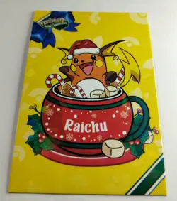 Raichu Merry Christmas Card Database Cracked Ice Holo Pokemon - Image 2