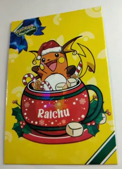 Raichu Merry Christmas Card Database Cracked Ice Holo Pokemon - Image 3