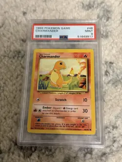 1999 POKEMON BASE SET UNLIMITED #46 CHARMANDER PSA 9 - Image 1
