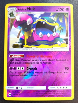 Pokemon TCG Sun & Moon Base Set Alolan Muk Reverse Holo Rare 58/149 NM Condition - Image 1