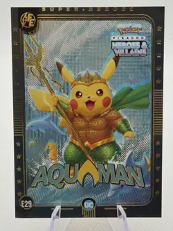 Pokemon - Pikachu Heroes & Villains -Aquaman Pikachu #E29 Gold Wave - Image 1