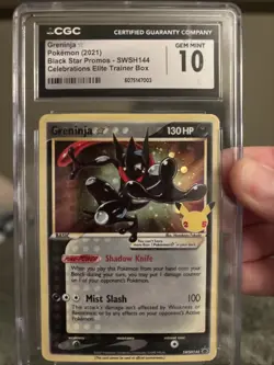 CGC GEM MINT 10 Greninja SWSH144 Black Star Promo - Image 1