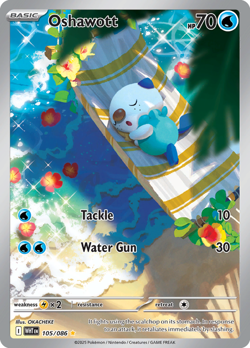 1x Oshawott - 105/086 - Illustration Rare NM-Mint Pokemon SV10.5b - White Flare - Image 1