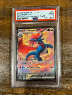 POKEMON 2025 Journey Together Spec Illustration Rare SALAMENCE EX #187 PSA 9 - Image 1