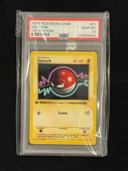 1999 Voltorb 1st Edition #67 PSA 10 GEM MINT Base Set Shadowless Pokemon - Image 1