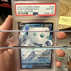 2020 Pokemon Galarian Darmanitan V 36 SWSH Vivid Voltage PSA 10 Gem Mint - Image 1