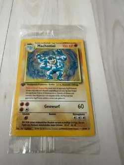 Pokemon Karte Machomei 1. Edition Sealed Base Set Holo Machamp Deutsch DE - Image 3