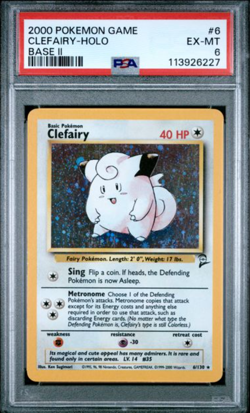 2000 POKEMON GAME BASE II #6 CLEFAIRY-HOLO BASE II - Image 1