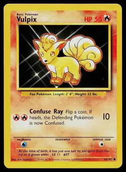 VULPIX - 68/102- BASE SET 1999 WOTC POKEMON UNLIMITED - MINT/NEAR MINT - Image 1