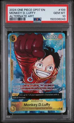 2024 One Piece Op07-500 Years In The Future #109 Monkey D. Luffy Alt Art PSA 10 - Image 1