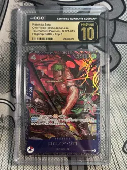 2025 ONE PIECE JPN PROMOS OFFICIAL EVENT PRIZE #015 RORONOA ZORO CGC 10 - Image 1