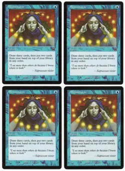 Brainstorm x4 4x 1999 Mercadian Masques PLAYSET Blue Common Instant MTG LP AZ4 - Image 1