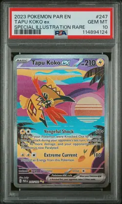 2023 POKEMON PARen-PARADOX RIFT#247 TAPU KOKO ex SPECIAL ILLUSTRATION RARE PSA10 - Image 1