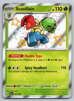 Scovillain 107/091 Shiny Rare Paldean Fates Pokemon Near Mint - Image 1