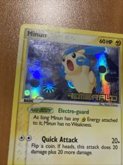 Minun Reverse Holo Stamped EX Emerald 37/106 2005 English Pokemon TCG Fast Ship - Image 5