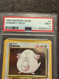 1999 POKEMON BASE SET UNLIMITED #3 CHANSEY-HOLO PSA 9 - Image 5
