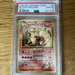 Pokemon TCG Blaine's Arcanine Gym 2 PSA 10 Japanese Pokemon Card No 059 - Image 1