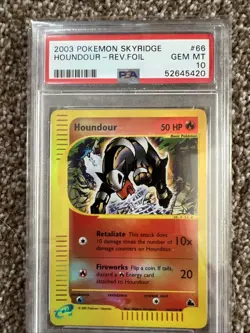 Houndour Reverse Foil Skyridge 66 PSA 10 Pokemon Card Gem Mint WOTC - Image 1