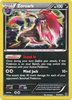 1x Zoroark - 91/162 - Cosmo Holo Promo Heavily Played Pokemon XY-- Breakthrough - Image 1