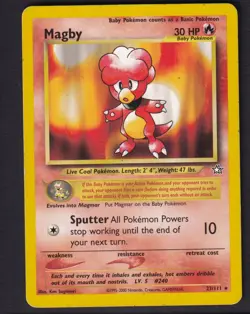 Magby 23/111 Rare Neo Genesis Pokemon MP - Image 1