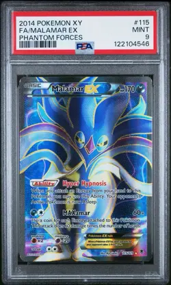 2014 Pokemon XY Malamar EX 115/119 Phantom Forces PSA 9 Clean! - Image 1