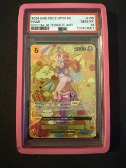 Namco Nami Special Alternate Art Foil Super Rare OP08-106 PSA 10 One Piece CCG - Image 1