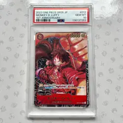 Monkey D Luffy ST01-012 PSA 10 1st Anniversary One Piece Promo Card - Image 1
